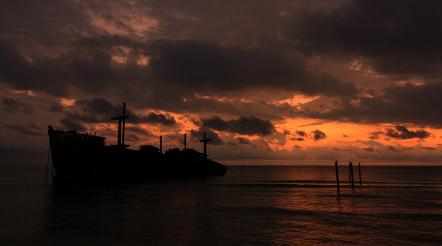 Greek Ship Sunset Greek Ship Sunset