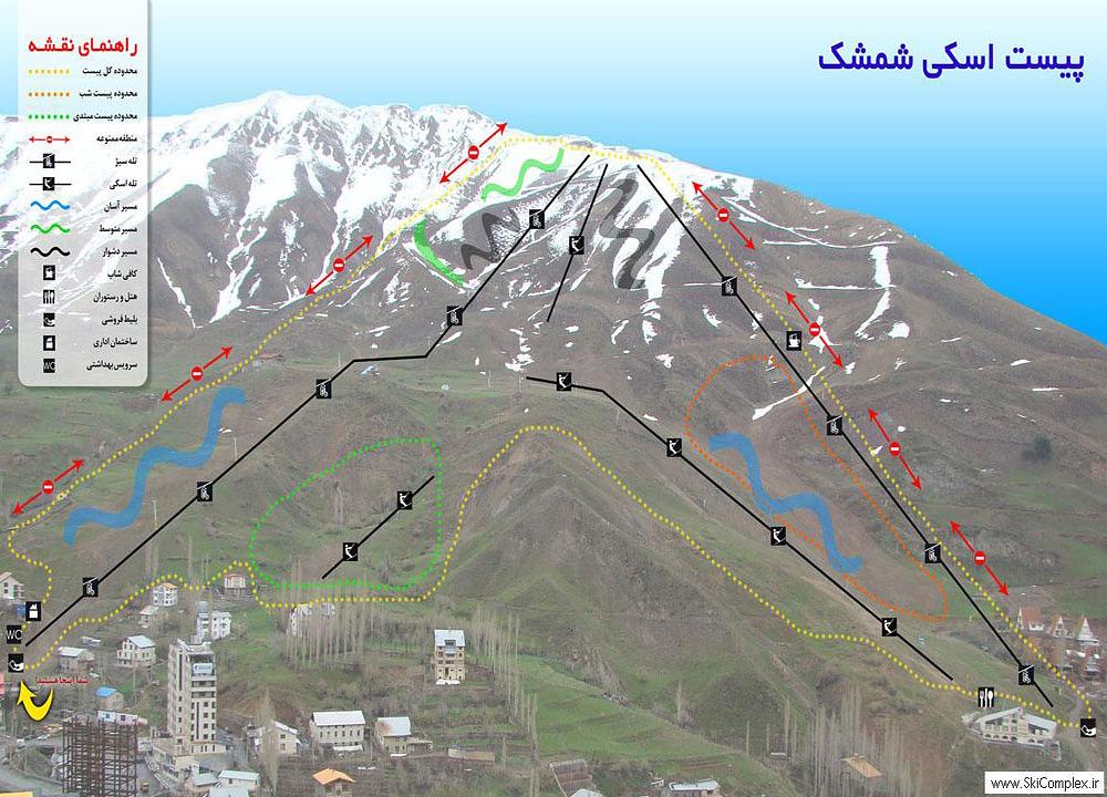 Trail Map of Shemshak Ski Resort in Iran